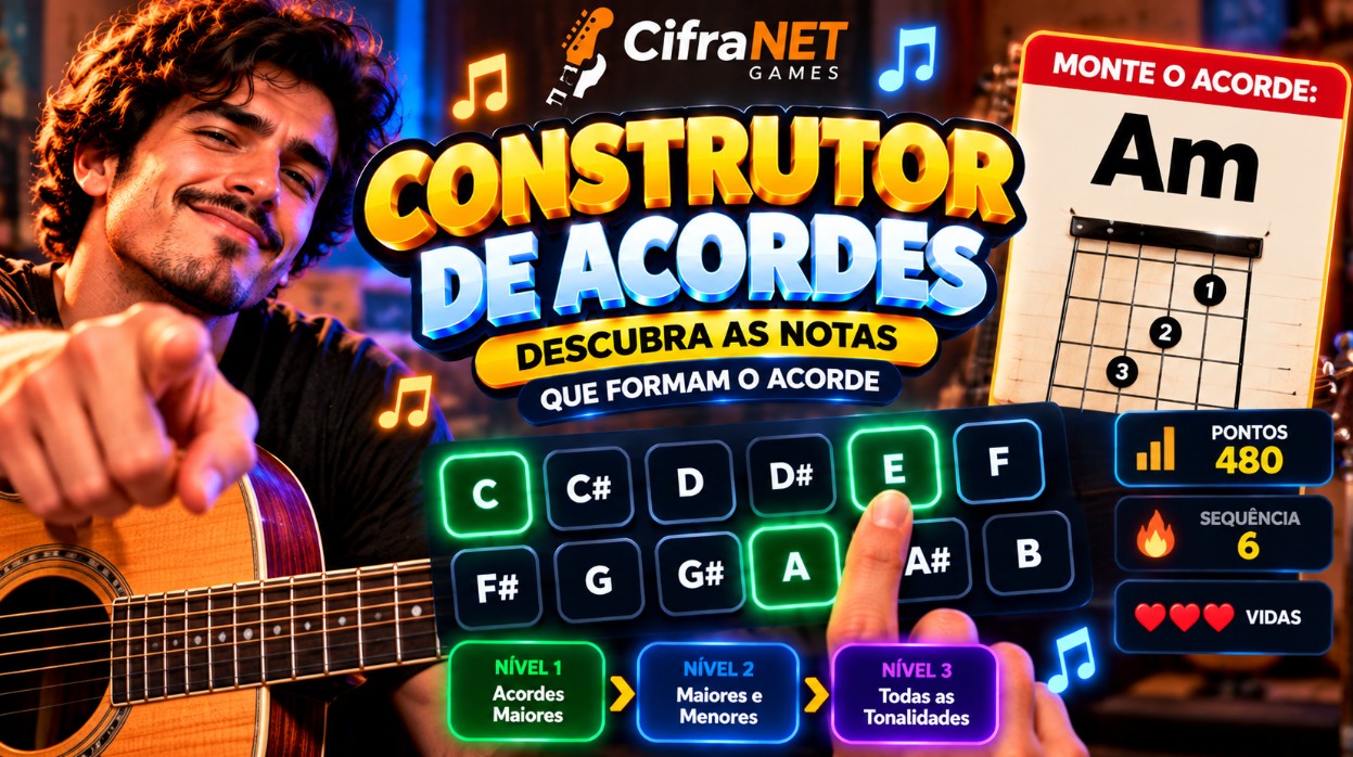 Imagem do jogo Construtor de Acordes — CifraNET Games