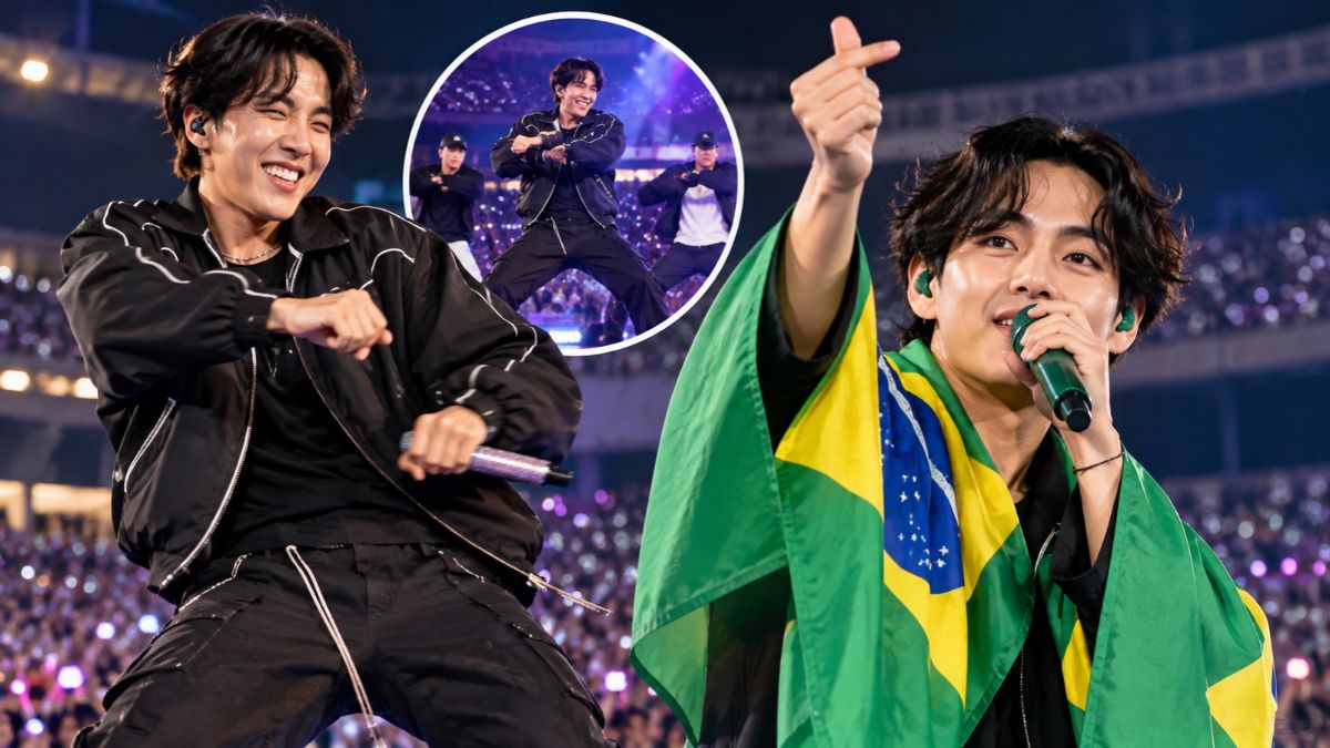 BTS surpreende fãs em São Paulo: J-Hope dança o "passinho do Jamal" e V fala português no MorumBIS
