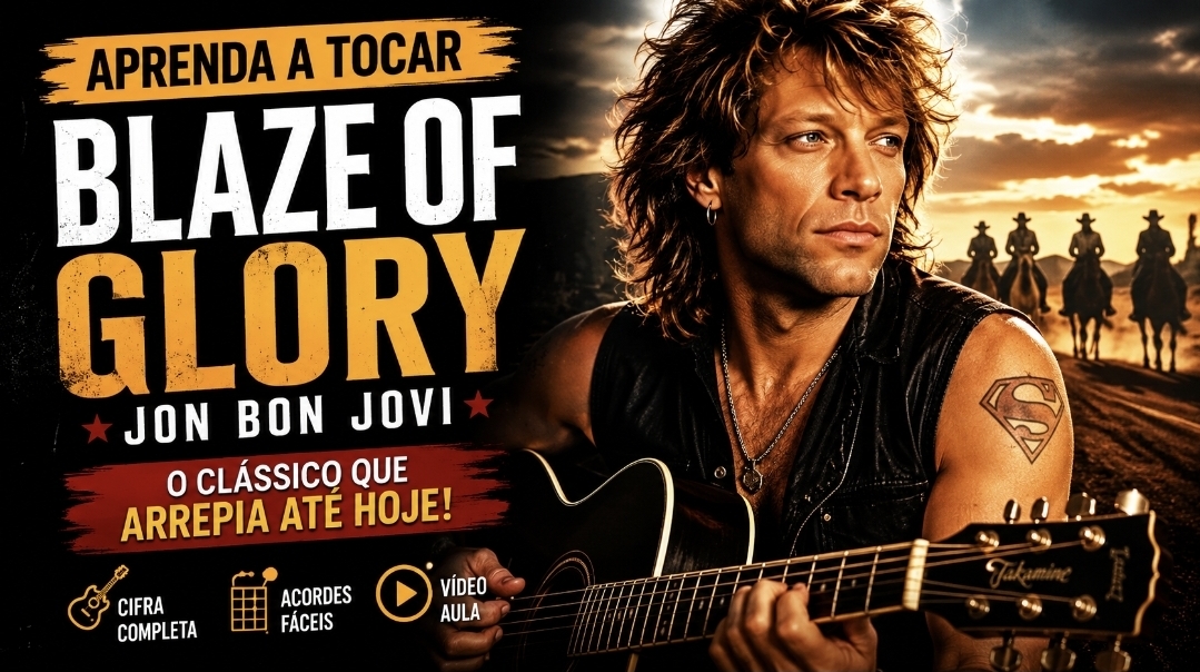 Aprenda a tocar Blaze Of Glory no violão: o clássico explosivo de Jon Bon Jovi que marcou gerações
