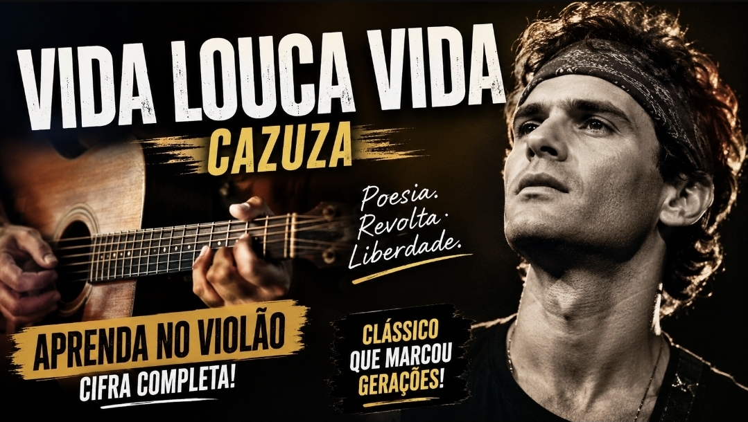 Learn to play "Vida Louca Vida" by Cazuza on the guitar: the song that transformed poetry into freedom