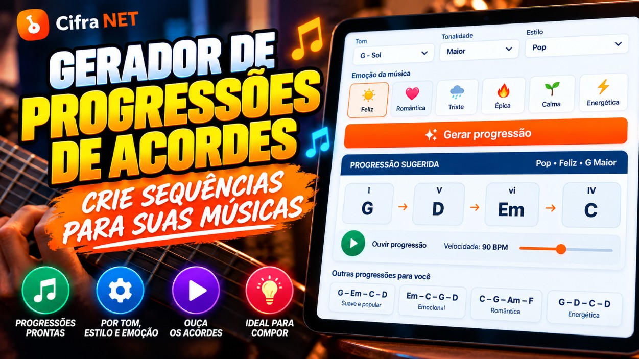 Gerador de Progressões de Acordes – Crie Sequências para Suas Músicas